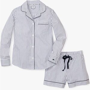 Petite Plume Navy French Ticking Stripe Short Pajamas NWT Small